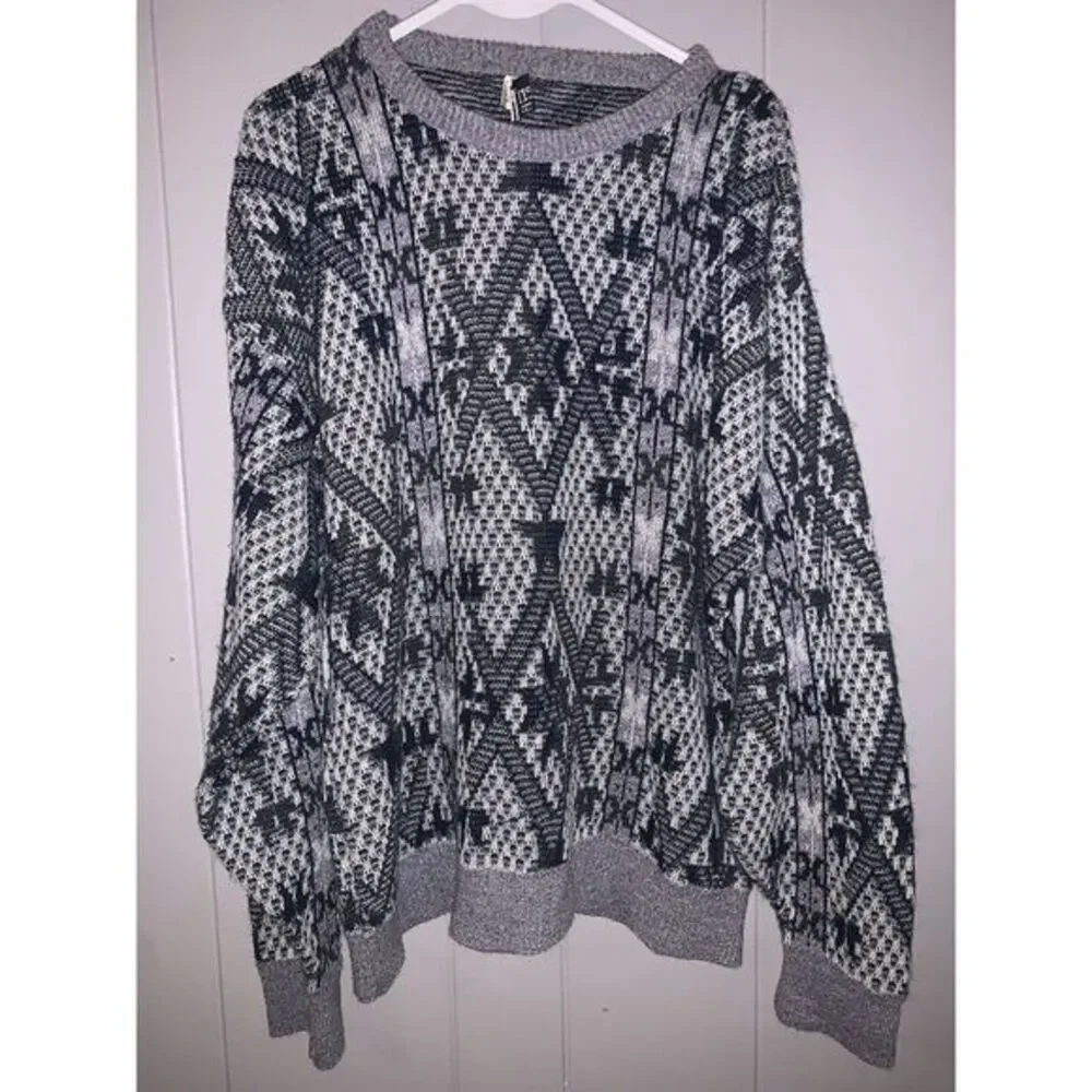 Men's Jantzen XL Acrylic Knit‎ Grey Sweater Grandpa Core 90s Retro Pullover